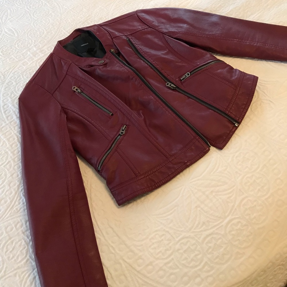 Maroon Moto Jacket